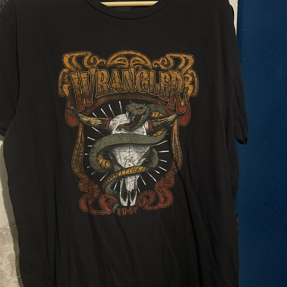long horn skull and snake t shirt wrangler